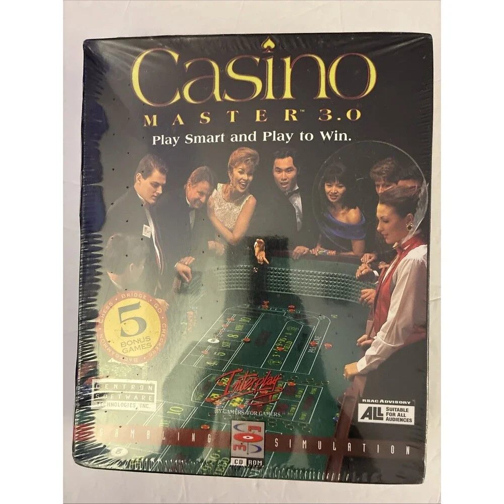 New Casino Master 3.0 PC Game 1997 Windows CD ROM Video Poker Slots Simulation